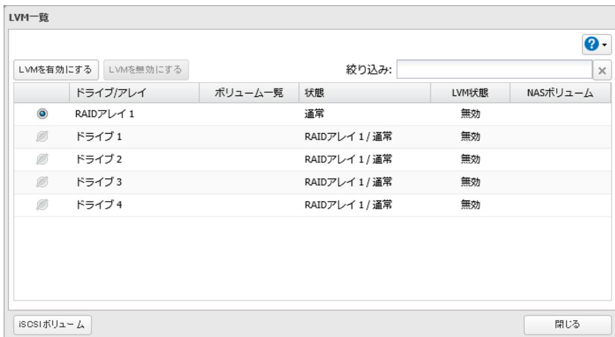 LVM一覧画面