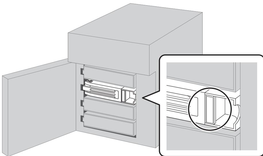 Diagram showing the drive unit being pulled out. A callout box highlights the handle on the drive unit.