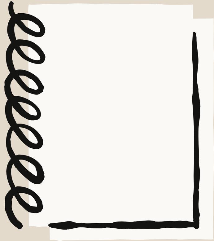 Illustration of a spiral-bound notebook with two blank white pages.